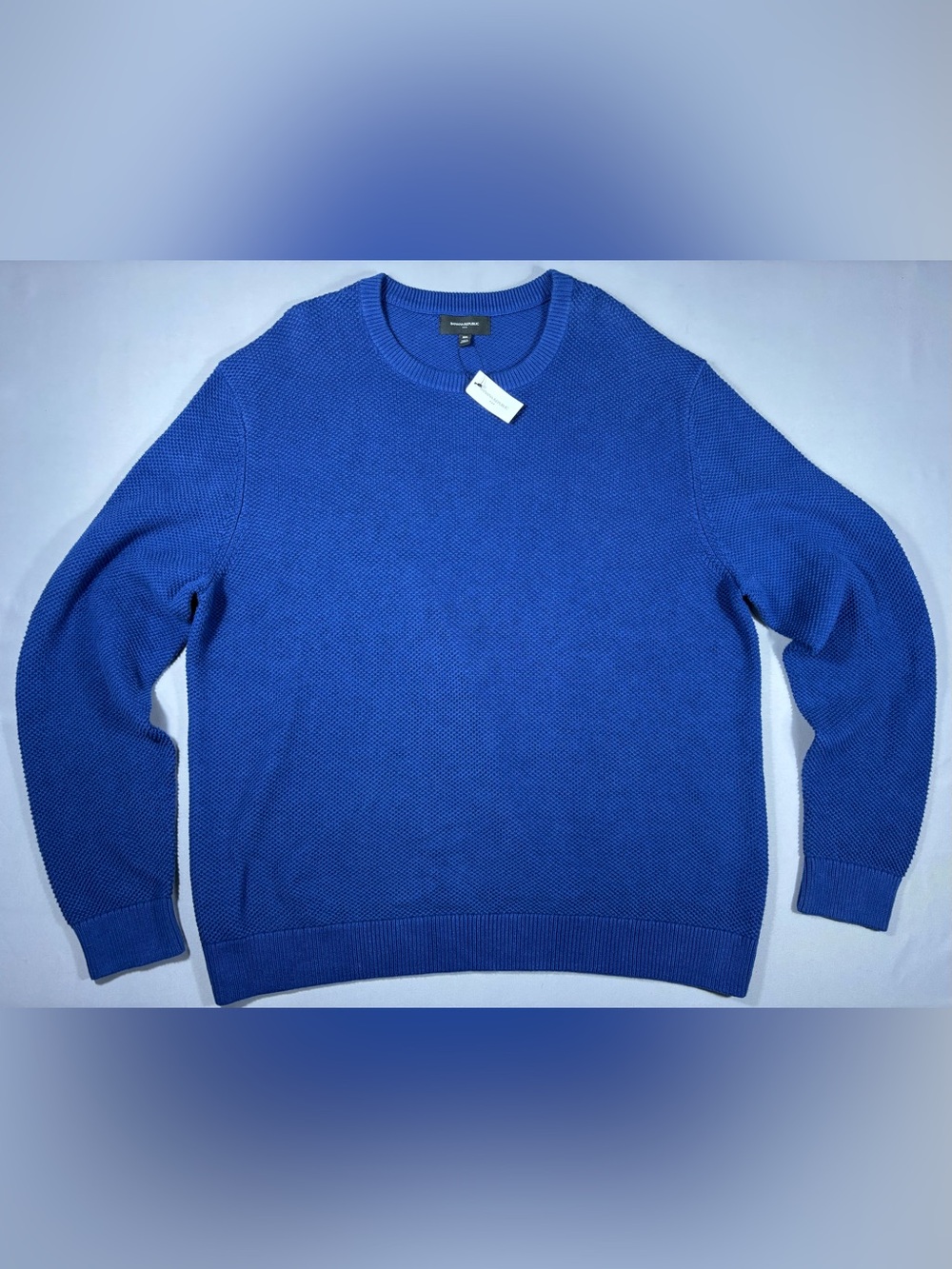 Banana Republic Men’s XXL Blue Textured Cotton Crewneck Sweater NWT